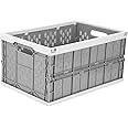 Livememory Foldable Crates, 31 Liters Plastic Milk Crate Storage Bin for Home, Laundry, Clothes(17.7x 12 x 9 in)