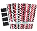 Outside the Box Papers Ladybug Theme Polka Dot Paper Straws 7.75 Inches 75 Pack Black, Red, White