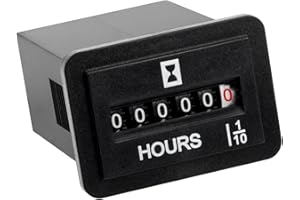 Runleader Mechanical Hour Meter for Maintenance,Volt.AC110V to 250V for Lawn Mower Compressor Generator Leaf Trimmer etc.