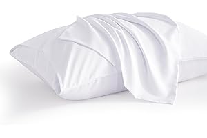 BEDSUM Microfiber Standard Pillowcases Set of 2, Soft Wrinkle Resistant and Easy Care Pillow Cases (No Pillows) with Envelope Closure for Kids, 20x26 inches, White