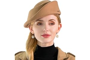 HIMESPORT Small Top Hats for Women Elegant Winter Vintage Beret Wool Felt Fedoras Ladies Luxury Wedding and Church Cap Female