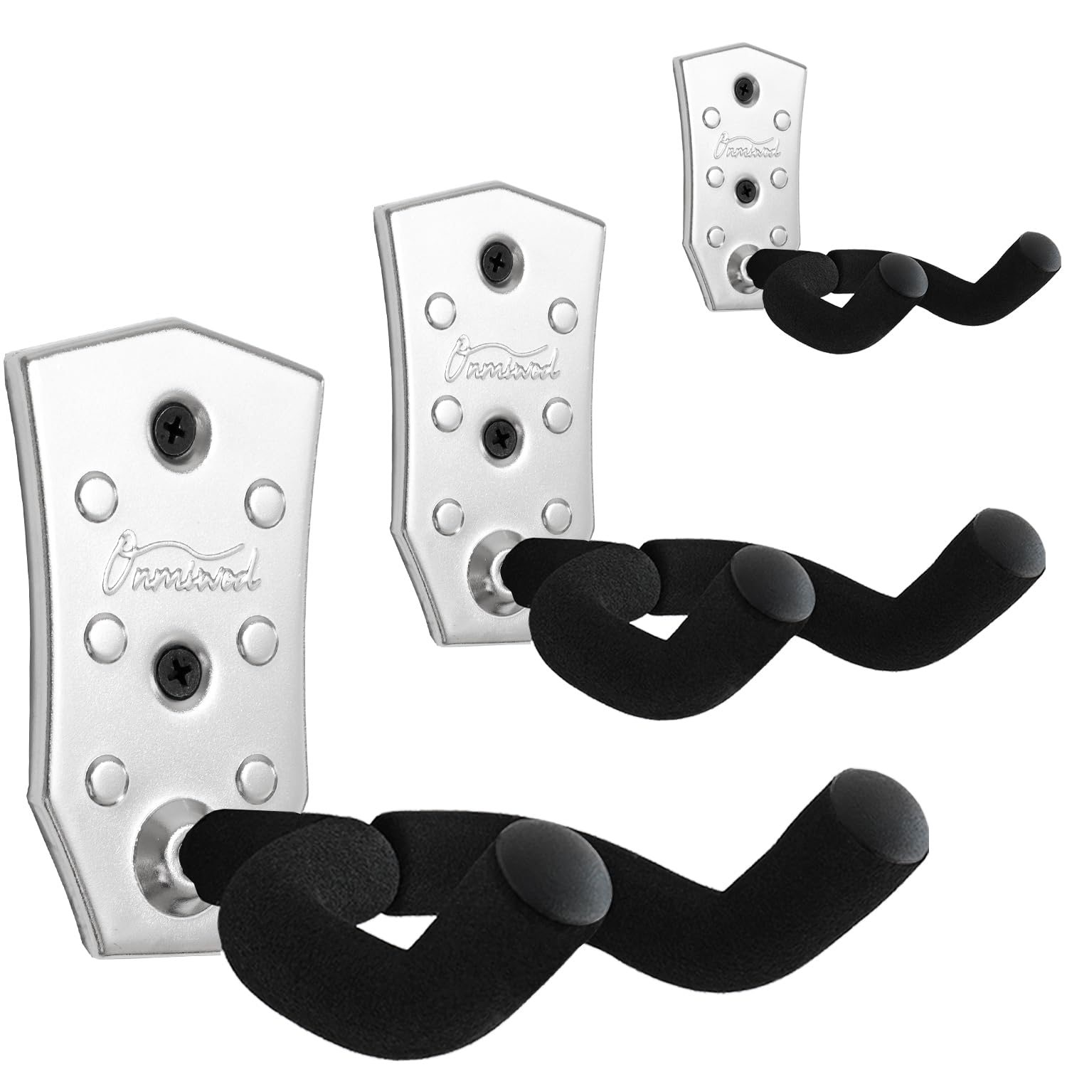 Photo 1 of Onmiwod Guitar Wall Mount 3 Pack, Silver Metal Guitar Hanger, V-Shaped Guitar Wall Hangers Mount, Guitar Holder Hook Stand Wall for Acoustic, Electric Guitar, Banjo, Bass, for Guitar Player Men Boy