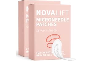 NOVALIFT Micro Eye Patches, Under Eye Patches with Hyaluronic Acid, Smile Line Patches for Puffy Eyes and Dark Circles, Women Forehead Anti Wrinkle Patches, Under Eye Masks for Skin Care (2 Pack)