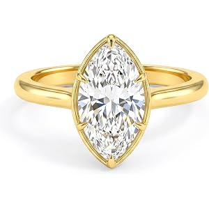 AVECON 3.5CT Marquise Engagement Ring for Women, East West Travel Gift | Travel 5A Cubic Zirconia Promise Wedding Bands with