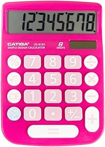 CATIGA CD-8185 Office and Home Style Calculator - 8-Digit LCD Display - Suitable for Desk and On The Move use. (Pink)