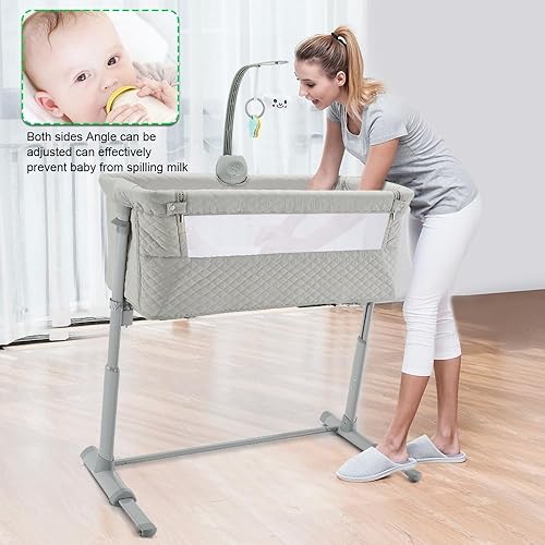 RONBEI Baby Bassinet, Bedside Sleeper Cribs,Baby Bed to Bed