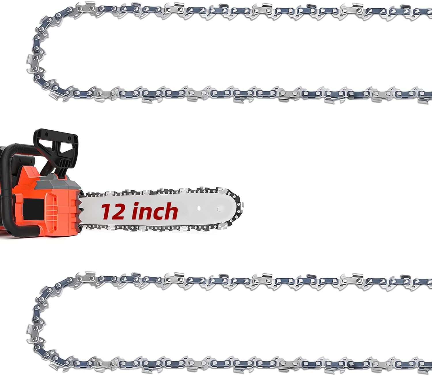 woojfcang 12 Inch Chainsaw Chain Low-Kickback 3/8" LP 45 Drive Links .043" Gauge,Chain Saw Replacement Chain Compatible with Stihl,Dewalt,Craftsman,Hyundai,Titan,Oregon,Makita and Other Chainsaws