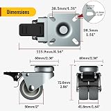 HOLKIE Heavy Duty 50mm Castors Set of 4 with 2 Brakes 400KG Capacity view 2