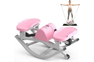 Flexella Rock Stepper for Exercise at Home, Lateral Rocking Stepper with Digital Counter & Resistance Bands, 300 LBS Weight C