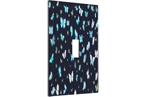 Xuejiaku Colorful Butterfly 1 Gang Light Switch Cover Decorative Single Toggle Wall Plate Electrical Switchplate Home Decor for Girls Bedroom Kids Baby Nursery Living Room Decorate