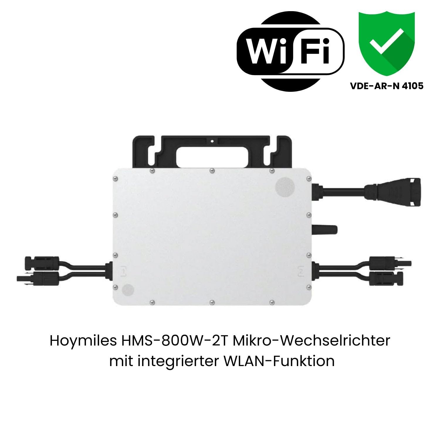 Kleines Kraftwerk 1000W Balkonkraftwerk XL Komplettset – 800W Wechselrichter, 2×500W bifaziale Solarmodule, 5 m Kabel, Steckdose – Solaranlage Balkon ohne Halterung 3