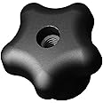 Innovative Components AN5C-5S3A-21 1.75" Star Knob Thru Hole 5/16-18 Steel zinc Insert Black pp (Pack of 10)