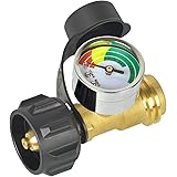 Upgraded Propane Gauge,Level Indicator Propane Cylinder Gauges 3 Colors Coded Universal Propane Gas Gauge Type -1 Connection 