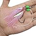 15Packs Fishing Bait Rigs Set Saltwater Fishing Rigs with Sharp Hooks, Fish Skin, Barrel Swivel and Glow Beads Bottom Fishing Rigs for Freshwater Flounder Sea Bass Halibut (Pink)