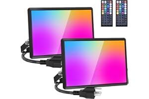OLAFUS 30W LED Flood Light Outdoor, 2700K Warm White RGB Flood Lights with Remote, DIY Color Changing Outdoor Lights, IP66 Waterproof Uplights for Events, Uplighting for Christmas, LED Stage Lights 2 Pack
