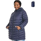 HHE Women's Plus Size Packable Puffer Jacket 1X-6X Lightweight Winter Puffer Coat
