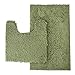 MAYSHINE 2 Pcs Set of Area Bathroom Rugs U-Shaped Toilet Set | Ultra Soft Non Slip Toilet Mats, Water Absorbent, Machine Washable, Quick Dry Rectangle Bath Mat | Green, 32