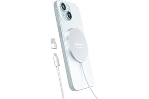 QIRUICOMY Magnetic Wireless Charger,MagEase 15W Wireless Charger Magnetic Compatible with iPhone 16 15 14 13 12 Series and AirPods 3/2/Pro, Charging Pad with USB-C Cable and USB-A Converter (White)