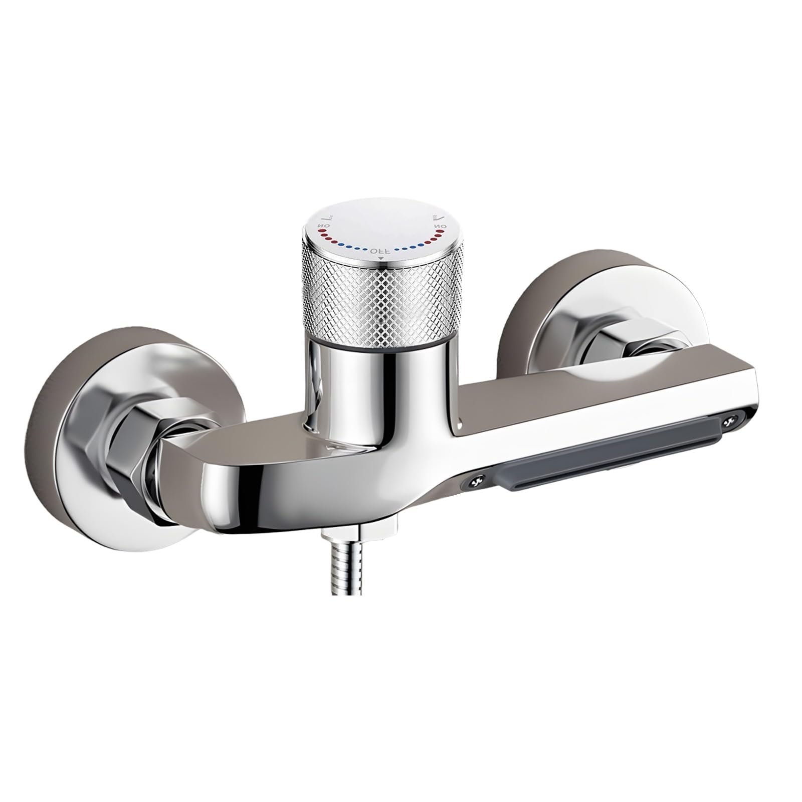 Yabound Thermostatic Shower Mixer, Shower Thermostatic Mixer, Shower Mixer Bar, Wall Mounted Shower Mixer Valve with Waterfall Bath Filler Spout, Intelligent Constant Temperature