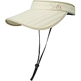CLAPE Sun Visors for Women, UPF 50+ Waterproof Foldable Wide Brim Womens Beach Hats with Windproof Strap & Sunglasses Holder