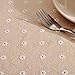 ColorBird Daisy Flower Cotton Linen Tablecloth Macrame Lace Dustproof Table Cover for Kitchen Dinning Pub Tabletop Decoration (Rectangle/Oblong, 55