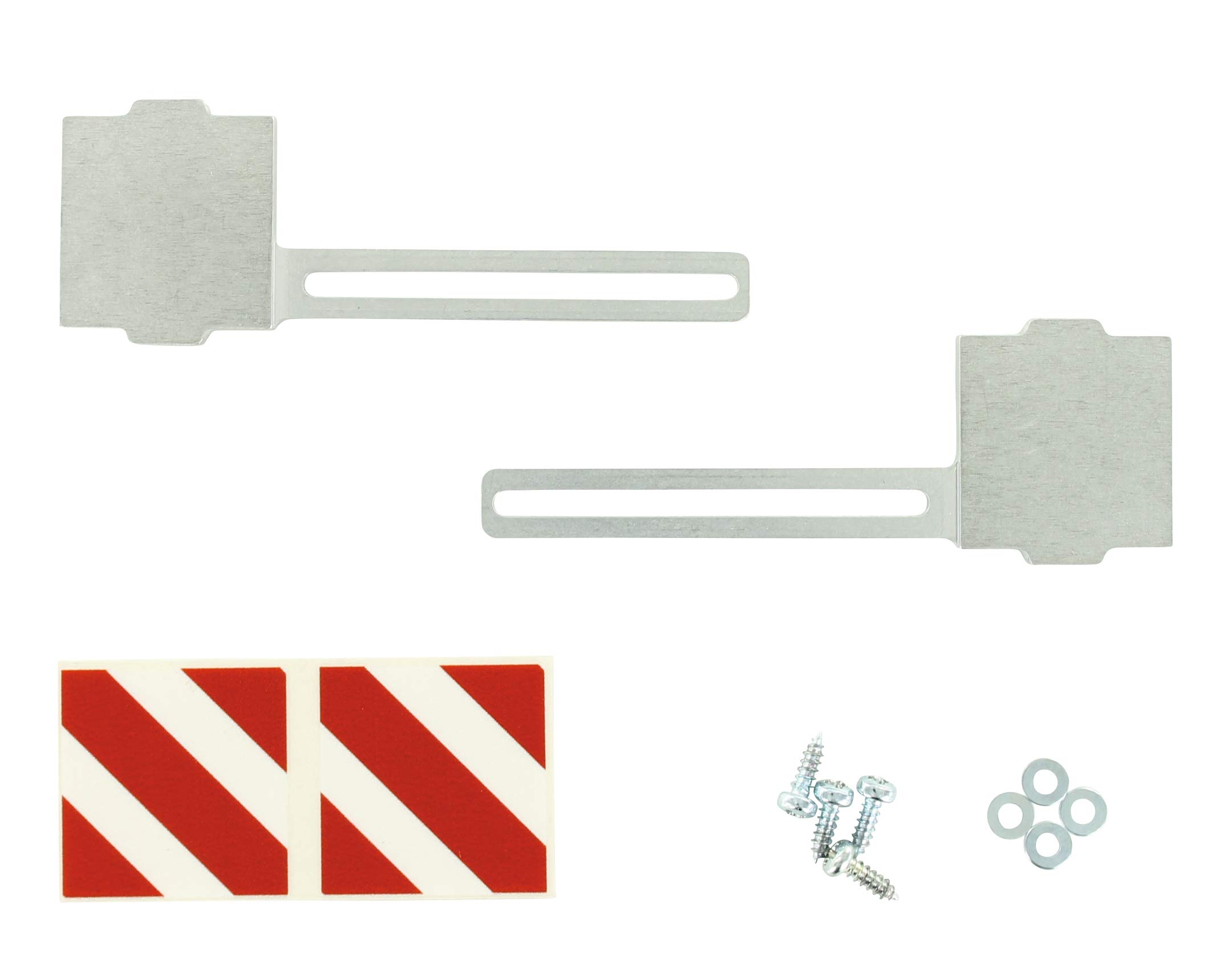 Carson 500907448 1:14 Aluminium Warning Signs with Decoration (2), RC Accessories for Tamiya Trucks, Spare Parts, Tuning Parts, Model Making, Made in Germany