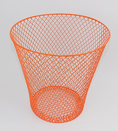 Orange Wire Metal Trash Can Waste Basket Garbage - Thumbnail 3