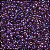 Toho Round Seed Beads 11/0#928 'Rainbow Rosaline/Opaque Purple Lined' 8 Gram Tube