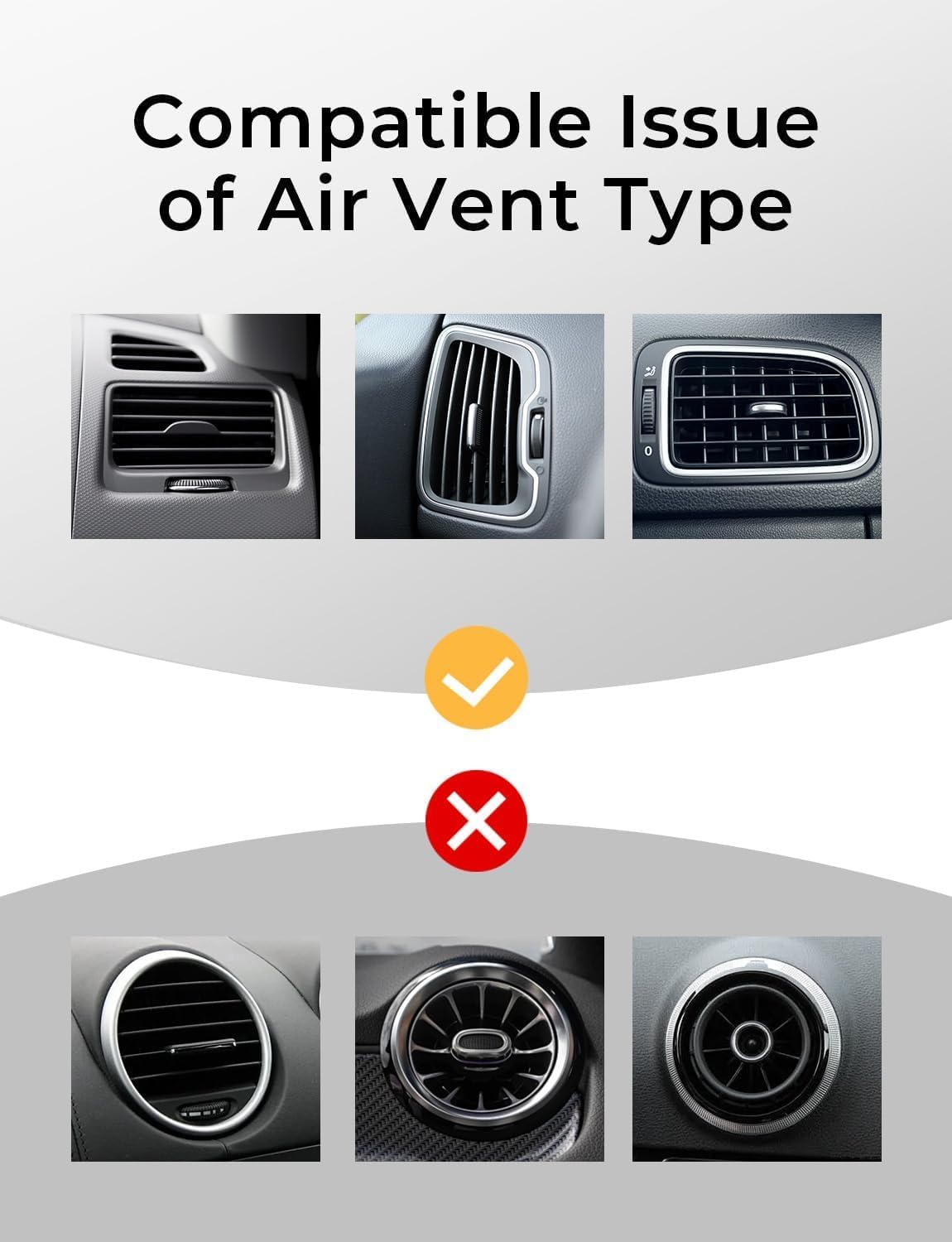 LISEN Magnetic Phone Holder for Car - Upgraded Clip Ultra 6 Strong Magnets, Phone Magnets for Back of Phone, Soporte de Telefono para carro for Galaxy S25 Ultra 4-6.7 inch Smartphones (Black)