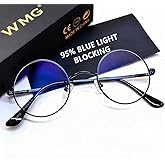 WMG Round Blue Light Blocking Glasses - Retro Circle Computer Eyeglasses Anti Blue Light Lens Halloween