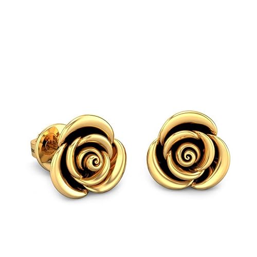 18KT Yellow Gold Stud Earrings for Girls