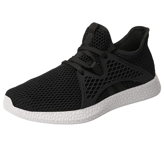 INZCOU Women's Black and Grey Running Shoes Slip Resistant Work Shoes