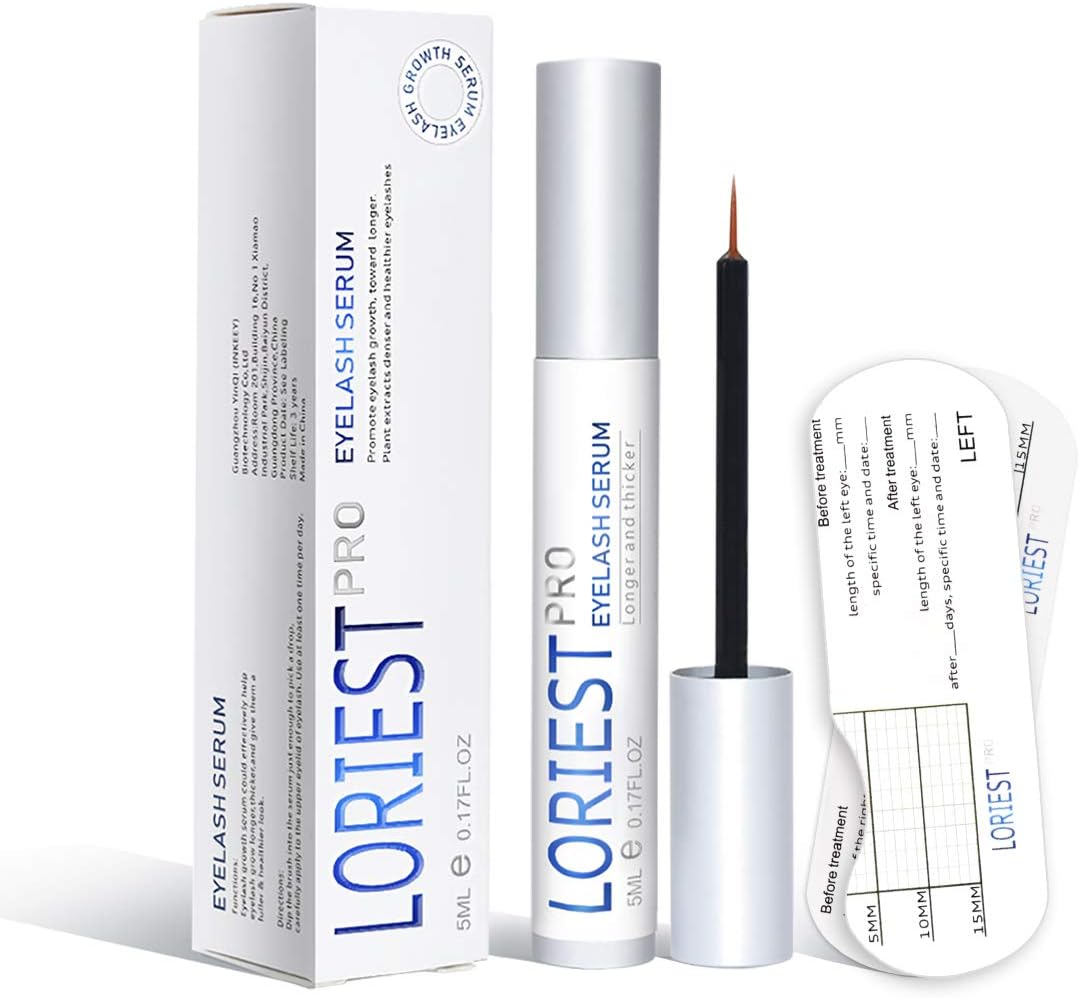 LORIEST - Eyelash Growth Serum Eyebrow Enhancer Serum Professional Eyelash Booster for Naturally Longer, Fuller & Thicker, Dermatologist Certified & Hypoallergenic(5ML)