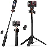 VRIG X5 21" Mini Camera Tripod for Insta360 X5/Ace Pro2 with Wireless Remote,360 Extendable Selfie Stick Handle Grip Monopod with Quick Release Adapter for Insta360 X5/X4 Air/Ace Accessories