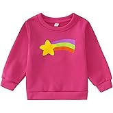 KEKEMI Toddler Kid Girls Halloween Sweatshirt Cartoon Rainbow Star Long Sleeve Shirt Spooky Season Outfit Cute Pink Fall Tops