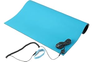 MWRF Source ESD Mat Kit with Wrist Strap and Grounding Cord (20 Inches x 24 Inches x 0.12 Inch, Blue)