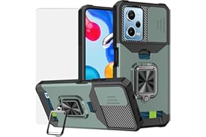 Vatkyc for Redmi Note 12 Pro Case Wallet Detachable Credit Card Holder with Screen Protector with Kickstand, 360 Full Body Shockproof Protective Phone Case for Redmi Note 12 Pro Case 5G,Dark Green