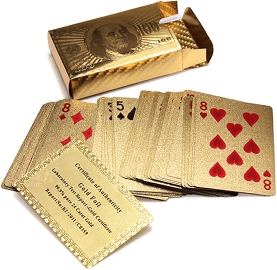 Poker & Skat Karten Aus Kunststoff – Luxuriös 24K Goldbeschichtet, Perfekt Als Geschenk