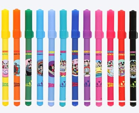 Amazon ミッキー ミニー カラーペン12色 レトロ デザイン アトラクション 東京ディズニーリゾート Tdr 文房具 ミッキーマウス ミニーマウス お絵かき ねんど シール おもちゃ