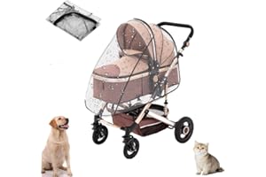 DLMLEMU Unisize Pet Stroller Rain Cover - Foldable Clear Protection for Snow, Rain, Wind - Suitable for Various Pet Stroller Models