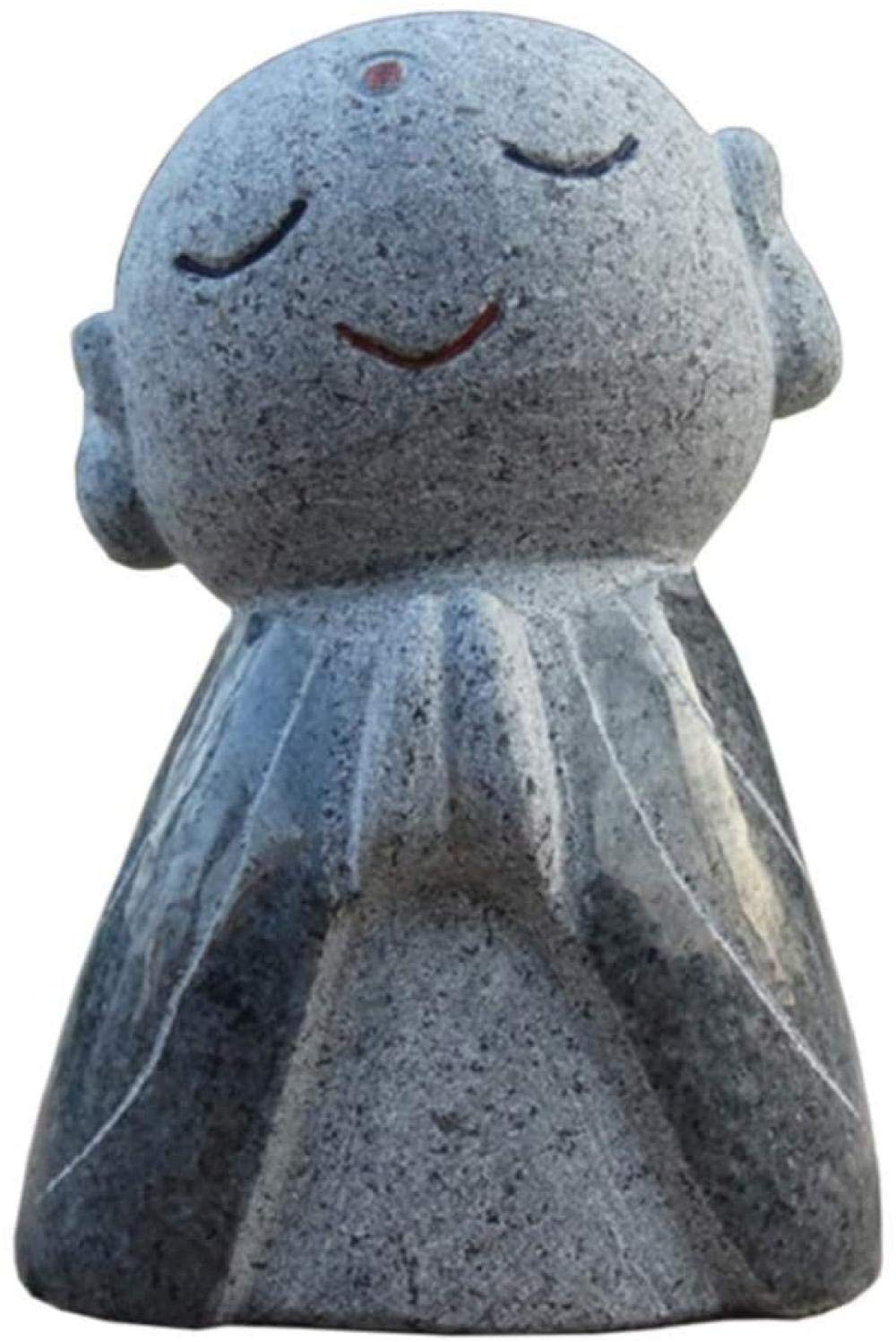 Statues,Jizo Monk Statue Japanese Happy Jizo Monk Mini Statue Monk Smile Statue Table and Jizo Garde