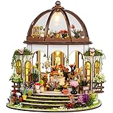 TuKIIE DIY Miniature Dollhouse Kit with Furniture, 1:24 Scale Creative Room Mini Greenhouse Wooden Doll House for Kids Teens Adults(Hanging Garden)