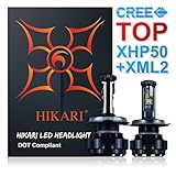 HIKARI LED Headlight Bulbs Conversion Kit -H4(9003),CREE (XHP50+XM-L2) 9600lm 6K Cool White,2 Yr Warranty