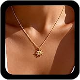 Andelaisi Boho Sunburst Choker Necklace Vintage Rising Sun Necklace Gold Sun Celestial Collar Necklace Minimalist Spike Sun Pendant Necklace Jewelry for Women