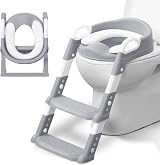 Kidoola Adjustable Potty Ladder Seat with Handles Foldable Non-Slip Grey