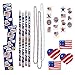 156 Piece Mega Patriotic Toy Novelty Assortment; 72 Patriotic Glitter Tattoos, 12 Patriotic Necklaces, 12 Patriotic Pencils, 12 Patriotic Sticker Sheets; and 48 Erasers.