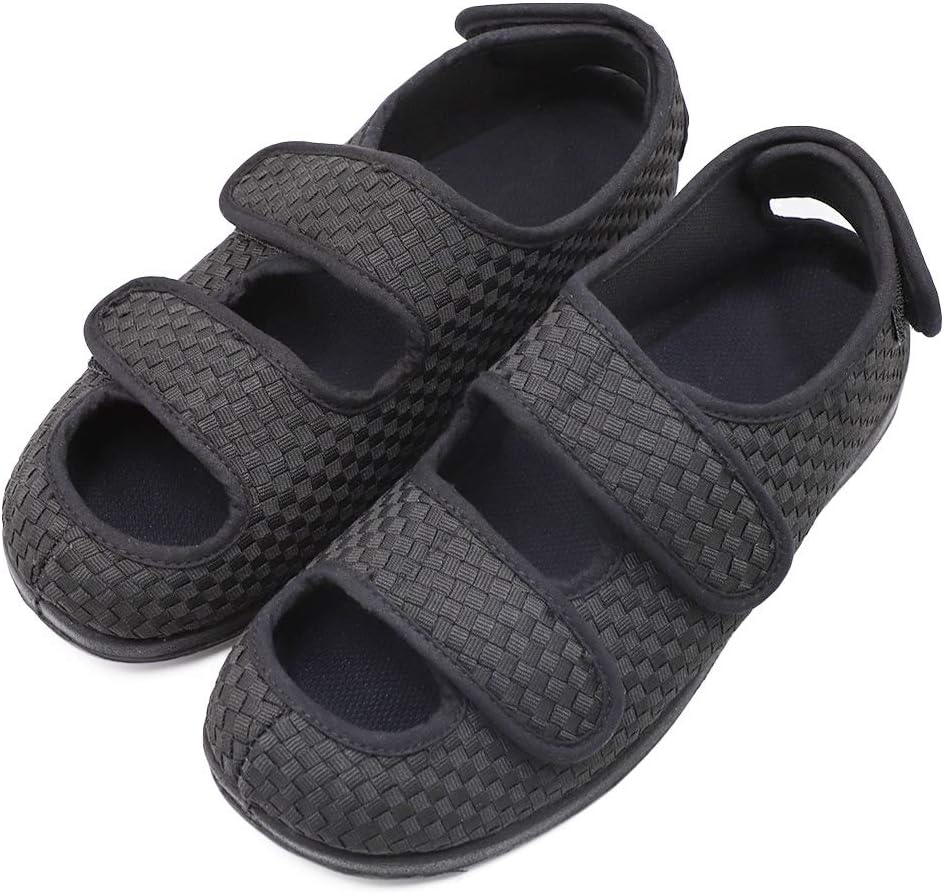 Women's Extra Wide Width Adjustable Slippers, Diabetic & Edema Slippers Swollen Feet Walking Shoes Indoor/Outdoor Orthopedic Sandals