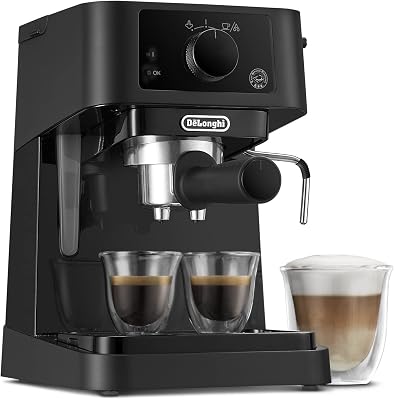 Stilosa - Espressomaschine mit Manuellem Milchaufschäumer Schwarz