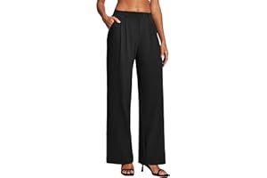 Heathyoga Womens Dress Pants Pull On Wide Leg Stretchy Work Pants Women Business Casual Outfits Slacks for Women Trousers
