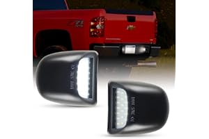 Gempro Full LED License Plate Light Tag light lamp Assembly Replacement for Chevy Silverado 1500 2500 3500 Suburban Tahoe GMC Sierra Yukon XL Cadillac Escalade,6000K Xenon White, 2 Packs
